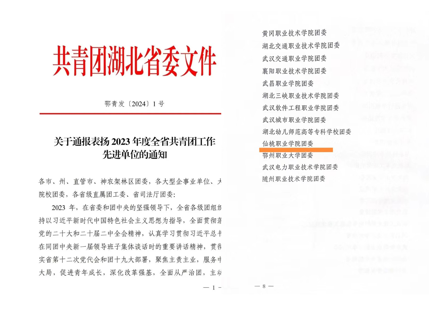 喜訊，學(xué)院團(tuán)委榮獲2023年度全省高校共青團(tuán)工作優(yōu)秀等次評價