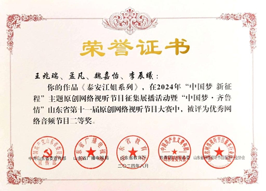 我院師生在2023年山東省中華經(jīng)典誦讀大賽中榮獲一等獎