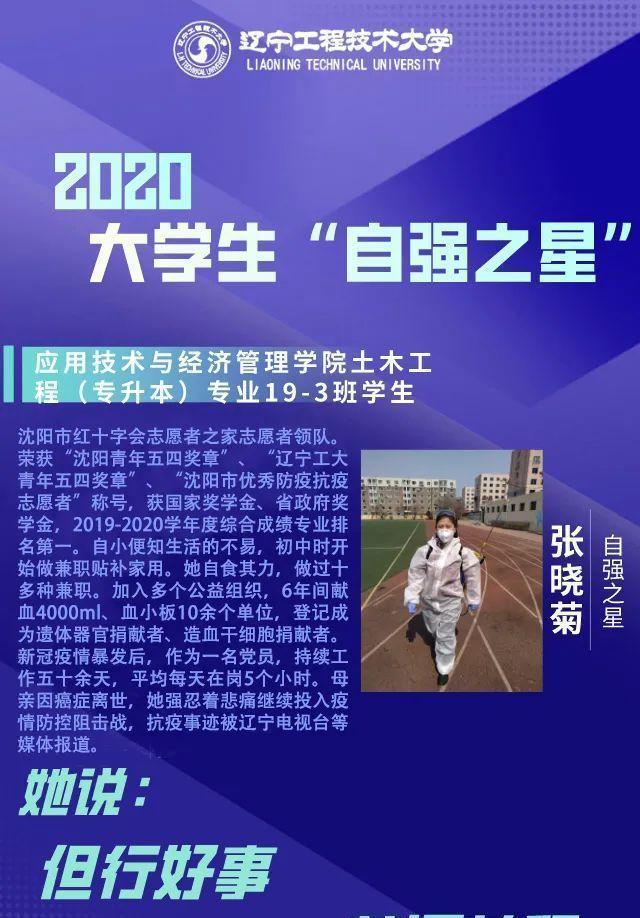 孟稀稀同學榮獲2020年度中國大學生自強之星稱號——自強不息，星光璀璨
